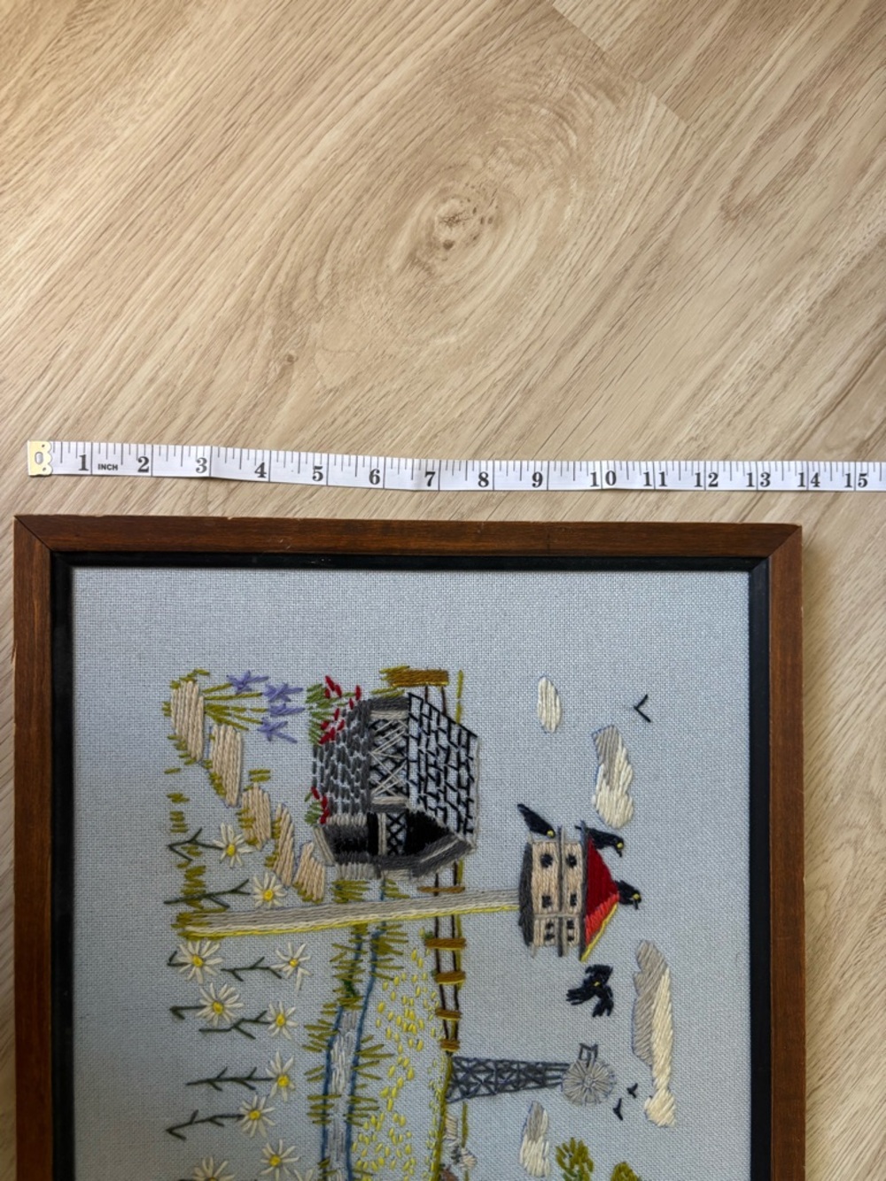 Vintage Needlework Summer Windmill Scene 1974 Cornwall - Picture 5 of 5